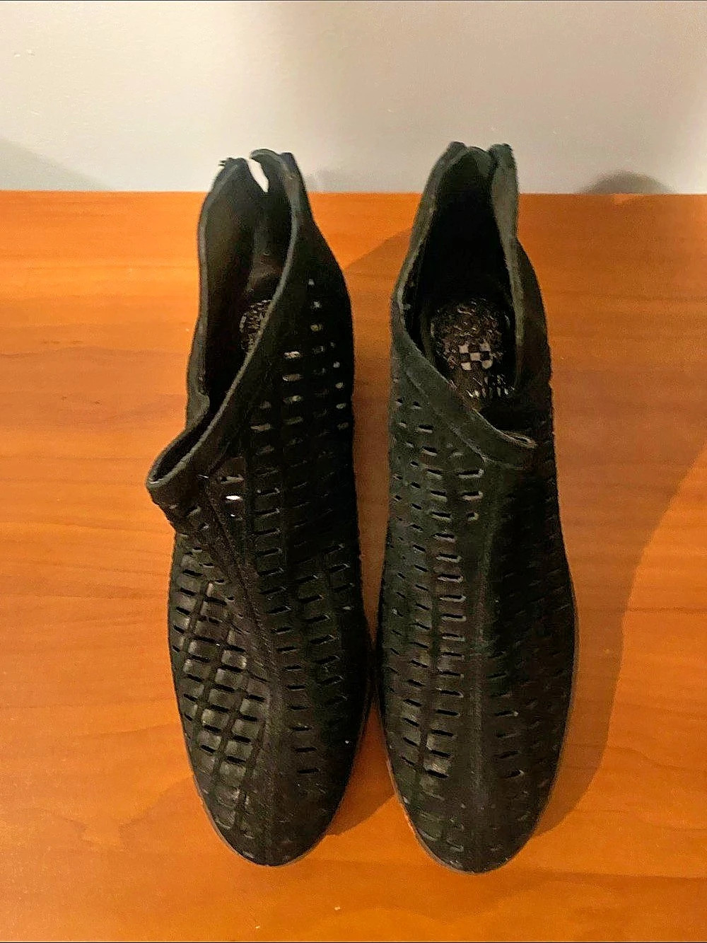 Vince Camuto Black Zip Ankle Boots